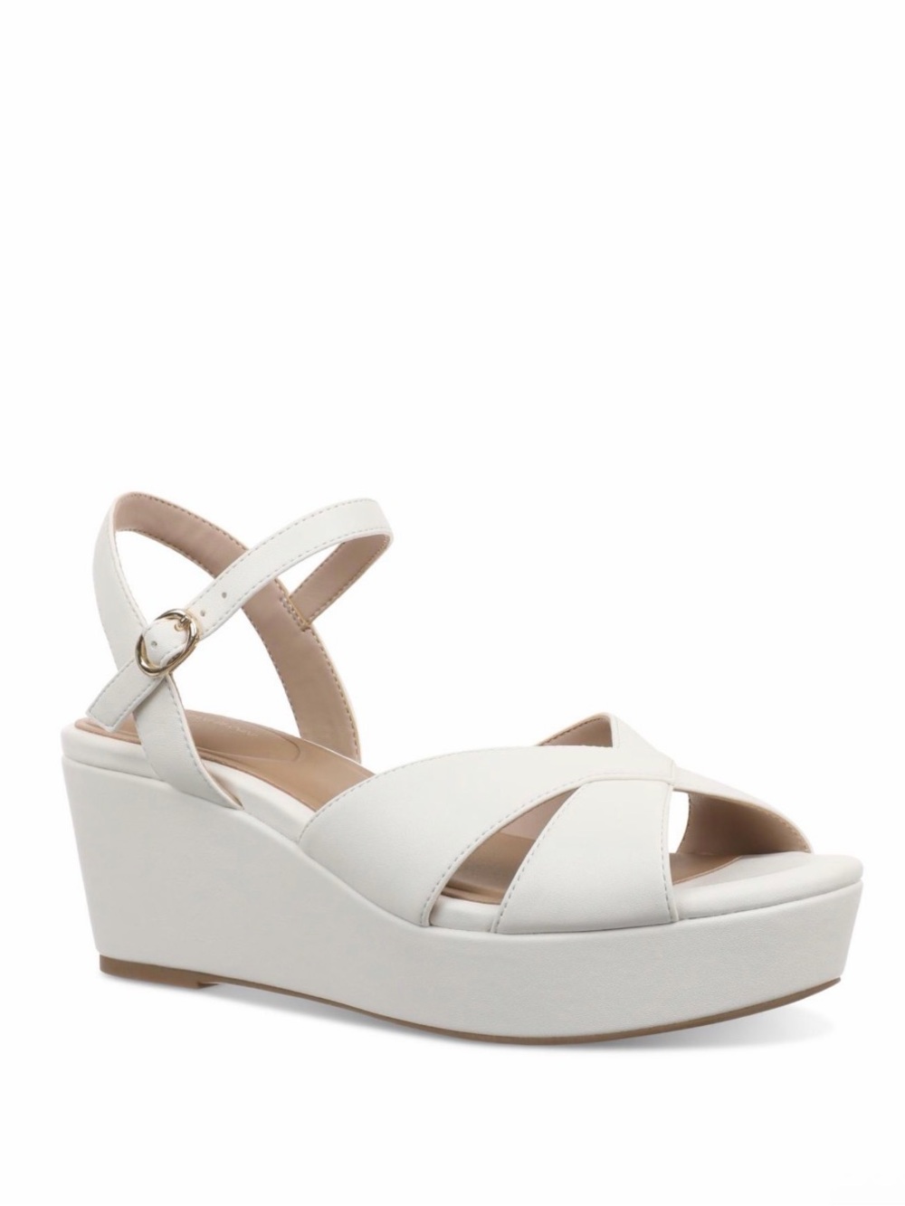Giani Bernini Jayleen Platform Wedge Sandals in White Linen, Size 10, NWT $99.5